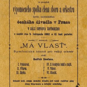 Aankondiging van een uitvoering van Bedřich Smetana