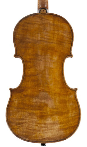 Viool door Joseph Hijman (± 1760) uit de collectie van het Muziekinstrumentenfonds - achterblad uit één stuk