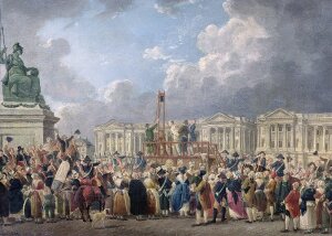 Onthoofding op de Place de la Révolution, Pierre-Antoine Demachy, rond 1793.