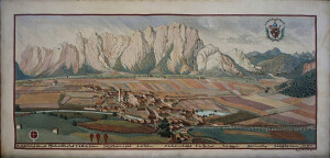 Mittenwald (1700) op een schilderij van Valentin Gappnig in de "Fürstengang" in Freising