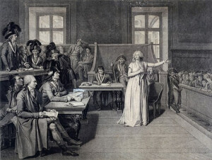 De veroordeling van Marie-Antoinette, oktober 1793. Naar Pierre Bouillon.
